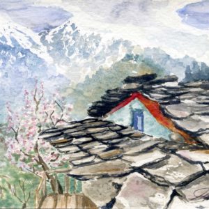 watercolour painting, watercolor painting, Calgary art collector, Himalayas painting, Alberta art, Calgarian Artist.