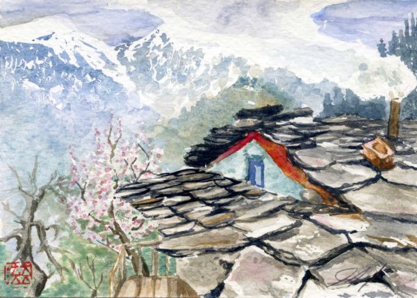 watercolour painting, watercolor painting, Calgary art collector, Himalayas painting, Alberta art, Calgarian Artist.