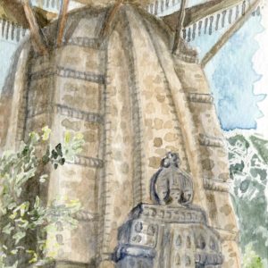 watercolour painting, watercolor painting, Calgary art collector, Himalaya painting, Krishna temple, Alberta art, Calgarian Artist.