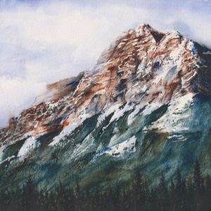 watercolour painting, watercolor painting, Calgary art collector, Rocky Mountain art, skiing art, Alberta art, Calgarian Artist.