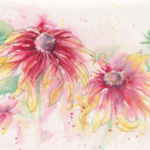 Floral watercolor art, art collector Calgary